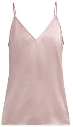 Raey V-neck Silk Cami Top - Womens - Dusty Pink