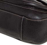 Thumbnail for your product : Valentino Dark Brown Pebbled Leather VRing Flap Hobo