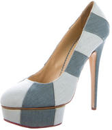 Thumbnail for your product : Charlotte Olympia Canvas Platform Pumps