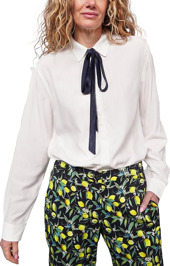 WildFang The Empower Long Sleeve Bow Button Up Shirt