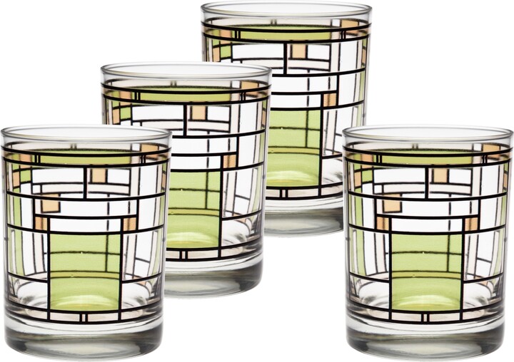 Frank Lloyd Wright Oak Park Double Old Fashioned Glasses Set of 4