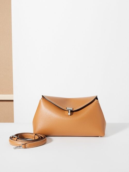 Totême Tlock Small Grainedleather Crossbody Bag Tan ShopStyle
