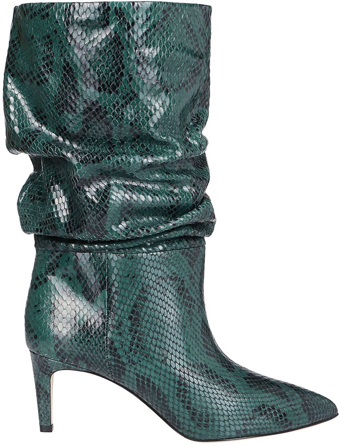 green leather boots womens