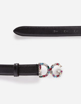 Thumbnail for your product : Dolce & Gabbana Leather Belt With Logo Buckle