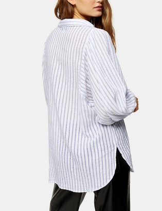 Topshop Casual stripe loose-fit cotton shirt