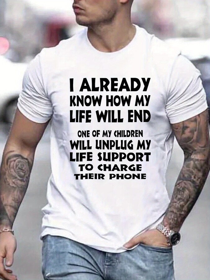 NONE Summer men & apos;s fashion pattern short-sleeved T-shirt