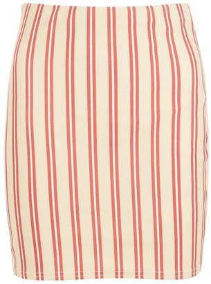 boohoo Tonal Stripe Crepe Mini Skirt