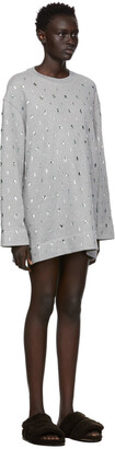 Dries Van Noten Grey Jewel Sweater Dress