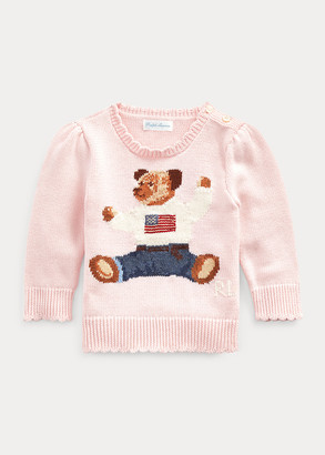 ralph lauren baby boy teddy bear sweater