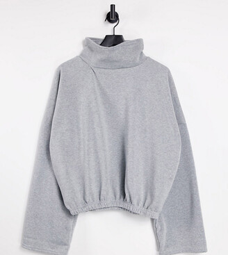 I Saw It First Plus fleece lined sweatshirt in grey