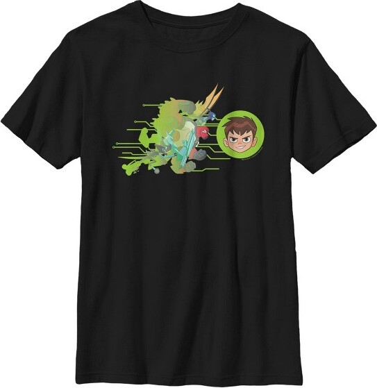 Ben 10 Boy'sBen10AlienChargeIconT-Shirt-Black-XLarge