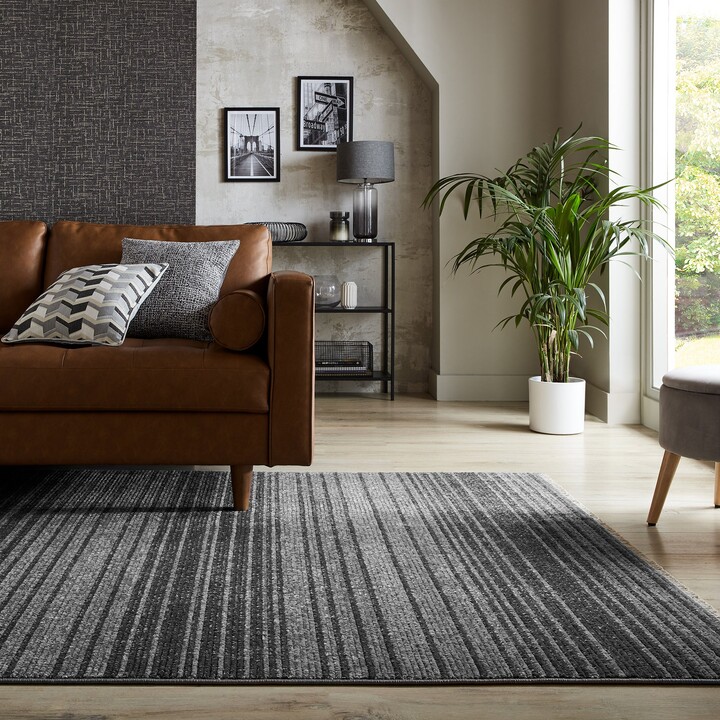 Dunelm Parker Linear Rug Grey ShopStyle