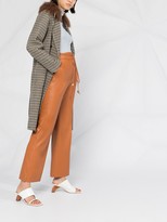 Thumbnail for your product : P.A.R.O.S.H. Check Shearling Collar Coat