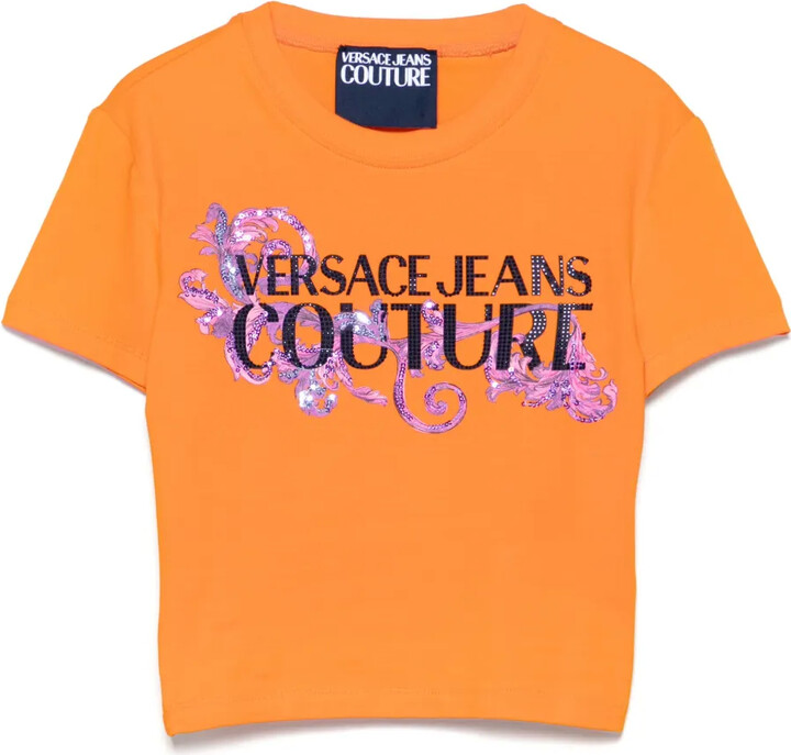 Versace Jeans Couture Barocco-print crop top