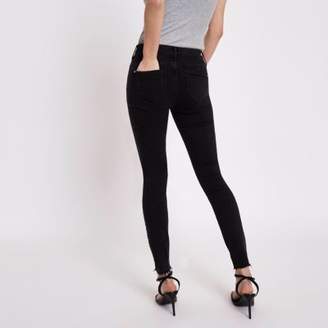 River Island Womens Black washed Molly distressed jeggings
