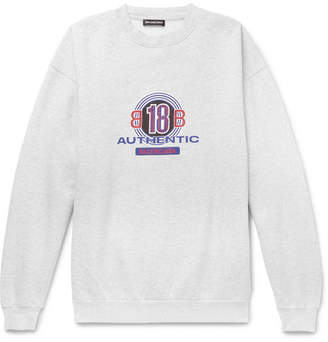 Balenciaga Logo-Print Cotton-Blend Jersey Sweatshirt - Men - Gray