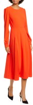 Thumbnail for your product : Tory Burch Pleat Detail Long Sleeve Crepe Dress