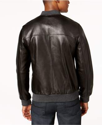 Alfani Men's Perforated Genuine Leather Jacket, Created for Macy's