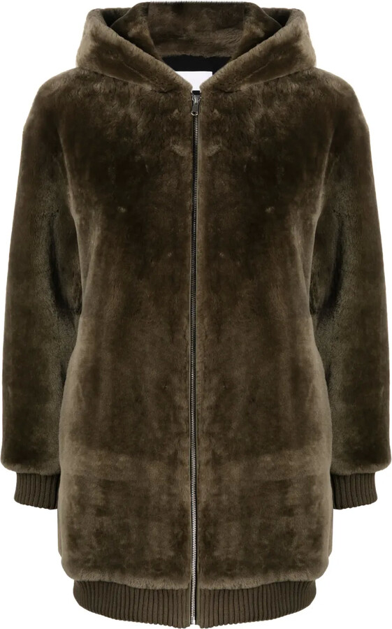 Yves Salomon Hooded Shearling Coat