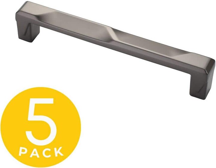 Sapphire Geiger Series 5 in. (128 mm) Center-to-Center Modern Matte Grey Cabinet Handle/Pull (5-Pack)
