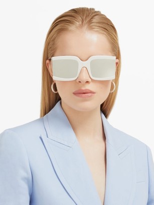 Celine Mirrored Square Acetate Sunglasses - Ivory