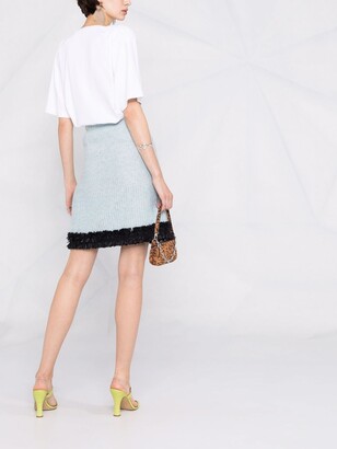 Charlott Knitted Ruffle-Trim Wrap Skirt