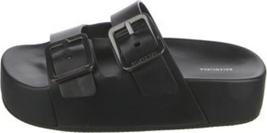 balenciaga leather slides