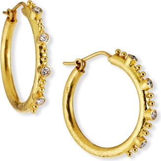 Elizabeth Locke Giant Diamond 19k Gold Hoop Earrings