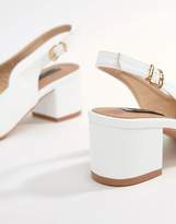 Thumbnail for your product : Lost Ink Wide Fit Ava White Mid Block Heeled Shoes