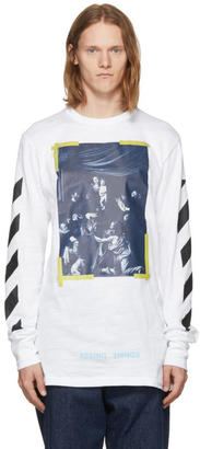 Off-White White Long Sleeve Diagonal Caravaggio T-Shirt