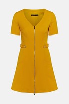 Thumbnail for your product : Karen Millen Structured Crepe Quilted Waist A- Line Dress