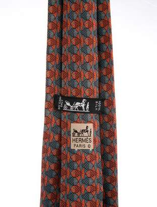 Hermes Fish Print Silk Tie