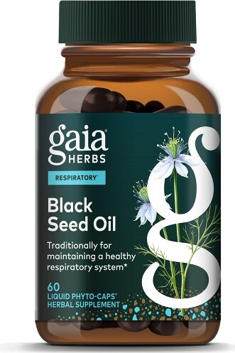 Gaia Herbs GaiaHerbsBlackSeedOil-Cold-PressedCapsulesforLung,Respiratory,andAntioxidantSupport-60VeganLiquidPhyto-Capsules