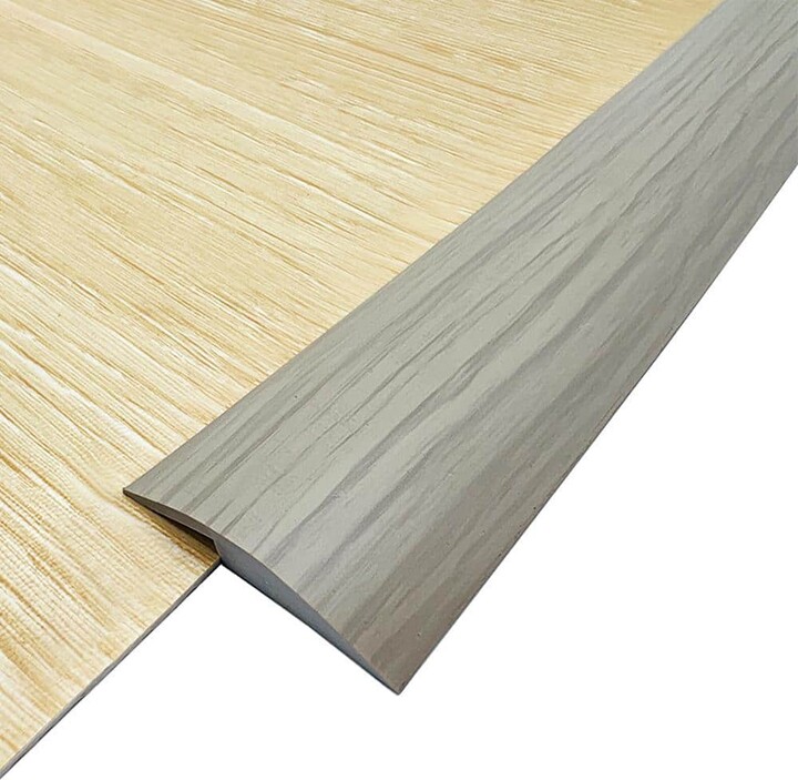 Wellco 9.8 ft. Grey Grain PVC Floor Edging Transition Strip Self Adhesive for Threshold Height Less Than 3mm/0.1in.