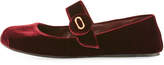 Thumbnail for your product : Prada Velvet Mary Jane Ballet Flat, Dark Red