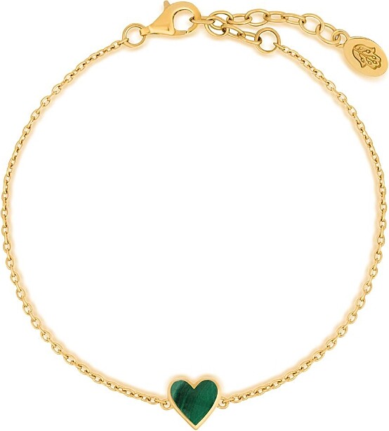 Karma and Luck Love's Shield Malachite Heart Bracelet