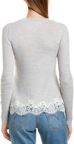 Thumbnail for your product : Rebecca Taylor Lace-Trim Wool & Alpaca-Blend Top