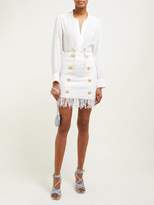 Thumbnail for your product : Balmain Fringed Tweed Mini Skirt - Womens - Ivory