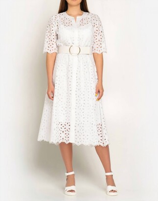 White Eyelet Dress With Sleeves | ShopStyle