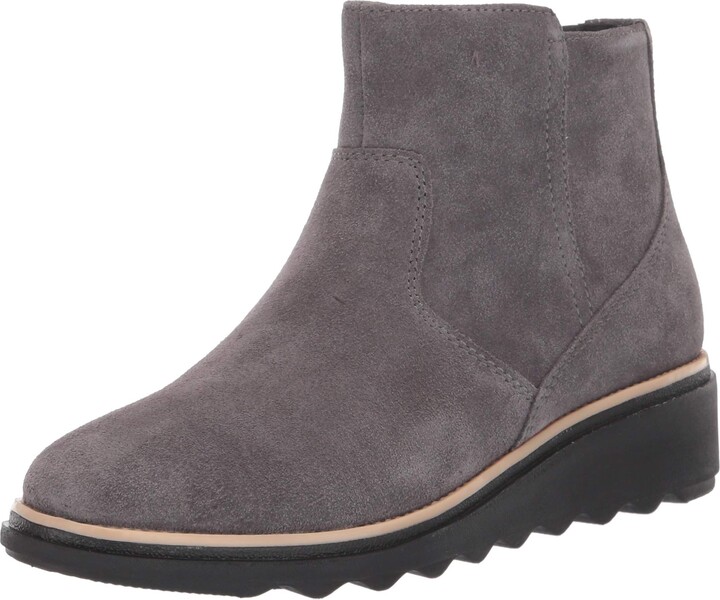 clarks grey ankle boots