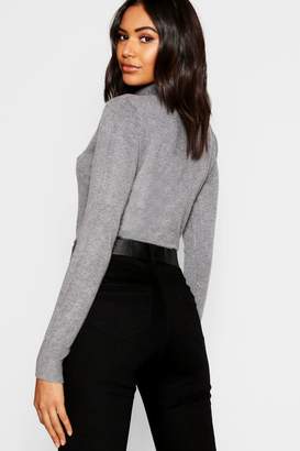 boohoo Knitted Soft Knit Premium Roll Neck Top