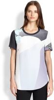 Thumbnail for your product : 3.1 Phillip Lim Printed Silk Sheer-Back Tee