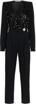 Thumbnail for your product : Alessandra Rich sequin embellished lace wool blend jumpsuit
