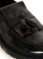 Thumbnail for your product : Topman Black Leather Tassel Loafers