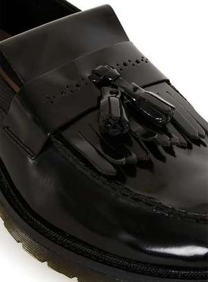 Topman Black Leather Tassel Loafers
