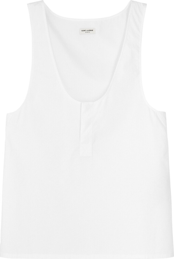 Saint Laurent Cotton-poplin Tank