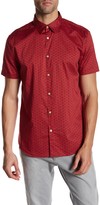 Thumbnail for your product : John Varvatos Printed Short Sleeve Cuffed Trim Fit Shirt