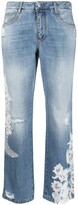 Thumbnail for your product : Ermanno Scervino Floral Embroidery Straight Jeans