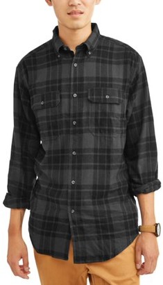 George Men's and Big & Tall Long Sleeve Flannel Shirt, up to size 3XLT