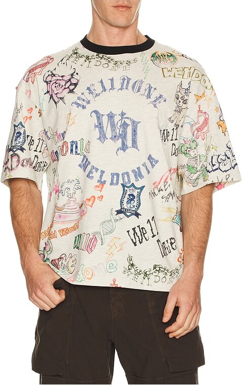 we11done Doodle Printed T-Shirt
